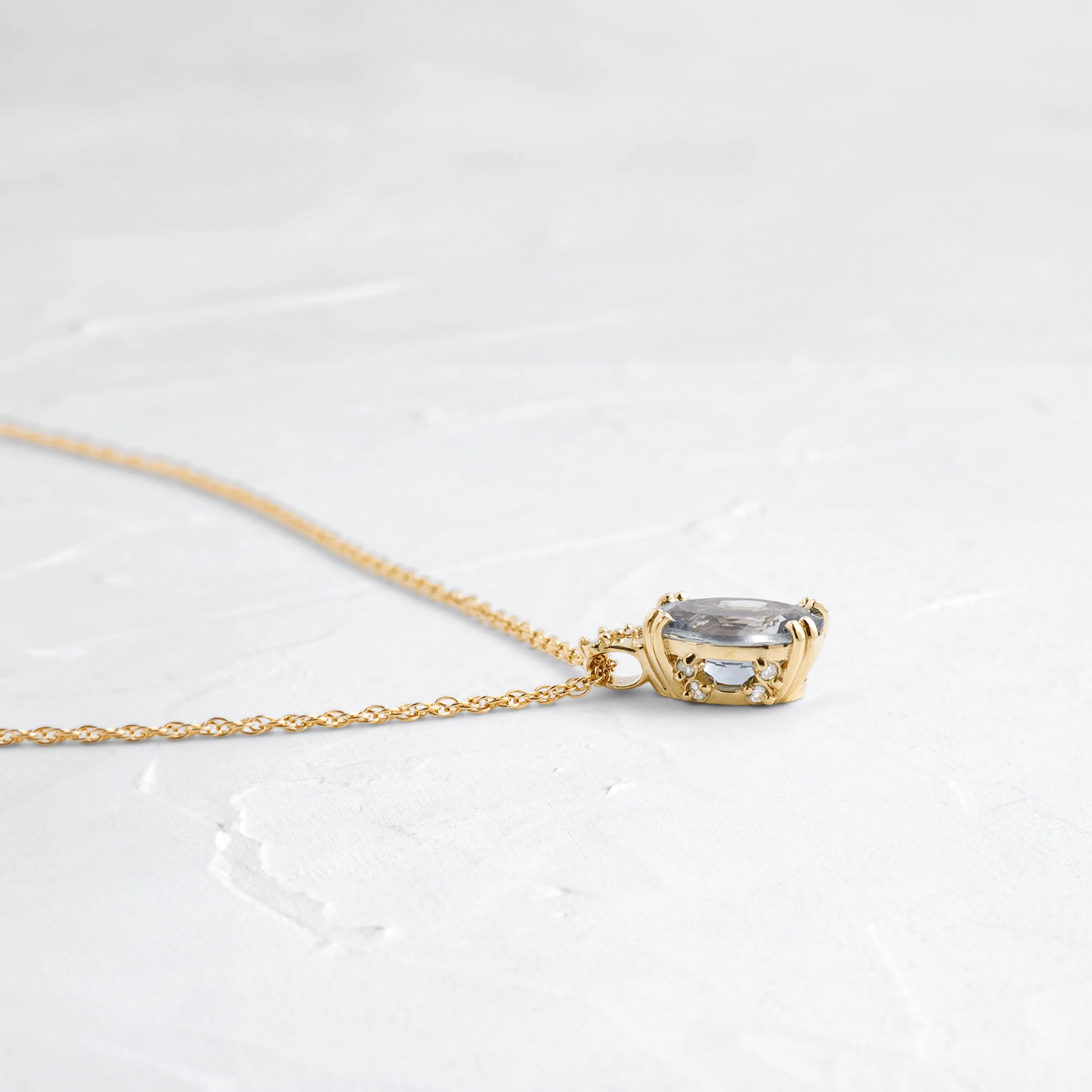 Bewilder Necklace, 1.25 ct. Light Gray-Blue Spinel
