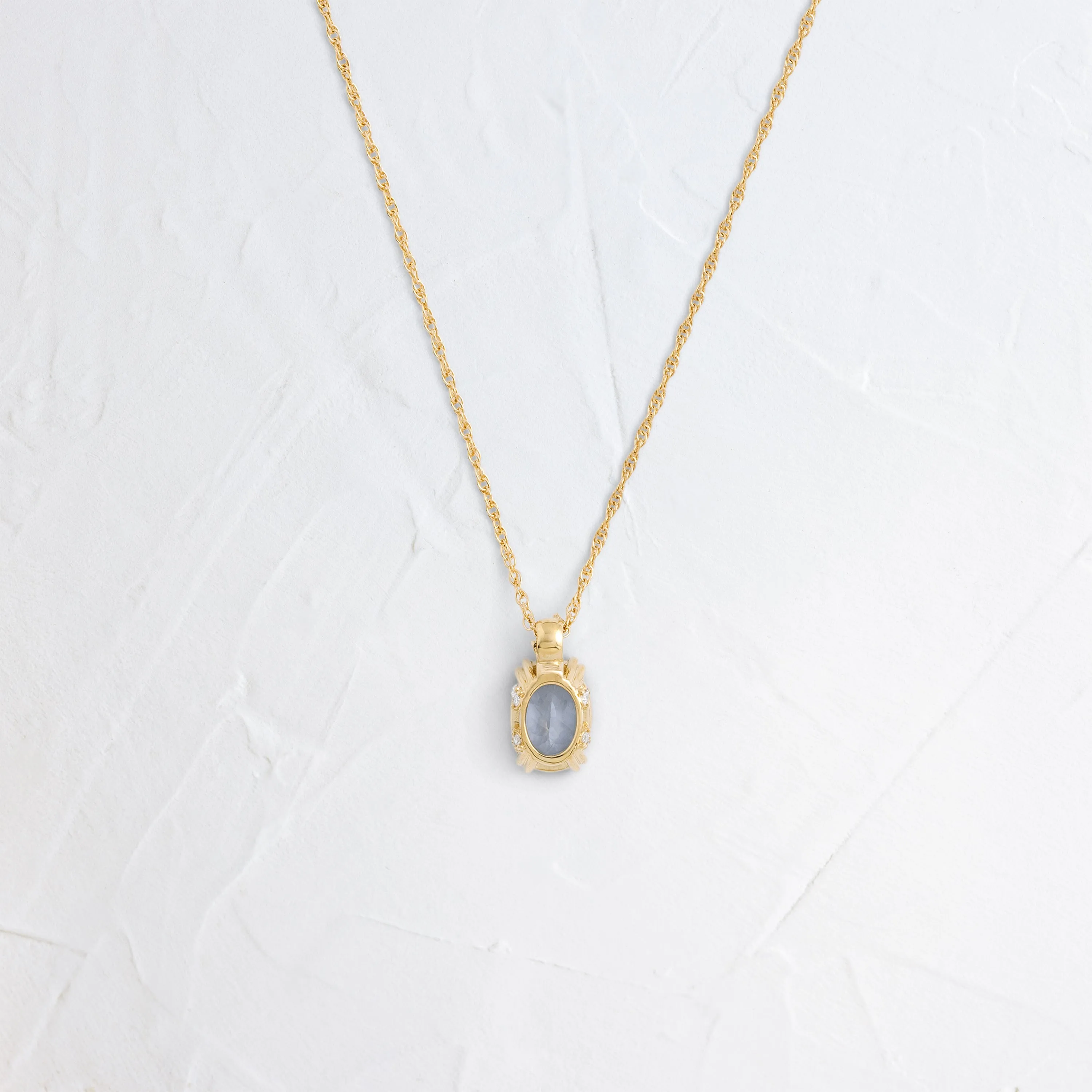 Bewilder Necklace, 1.41ct. Light Gray-Blue Spinel
