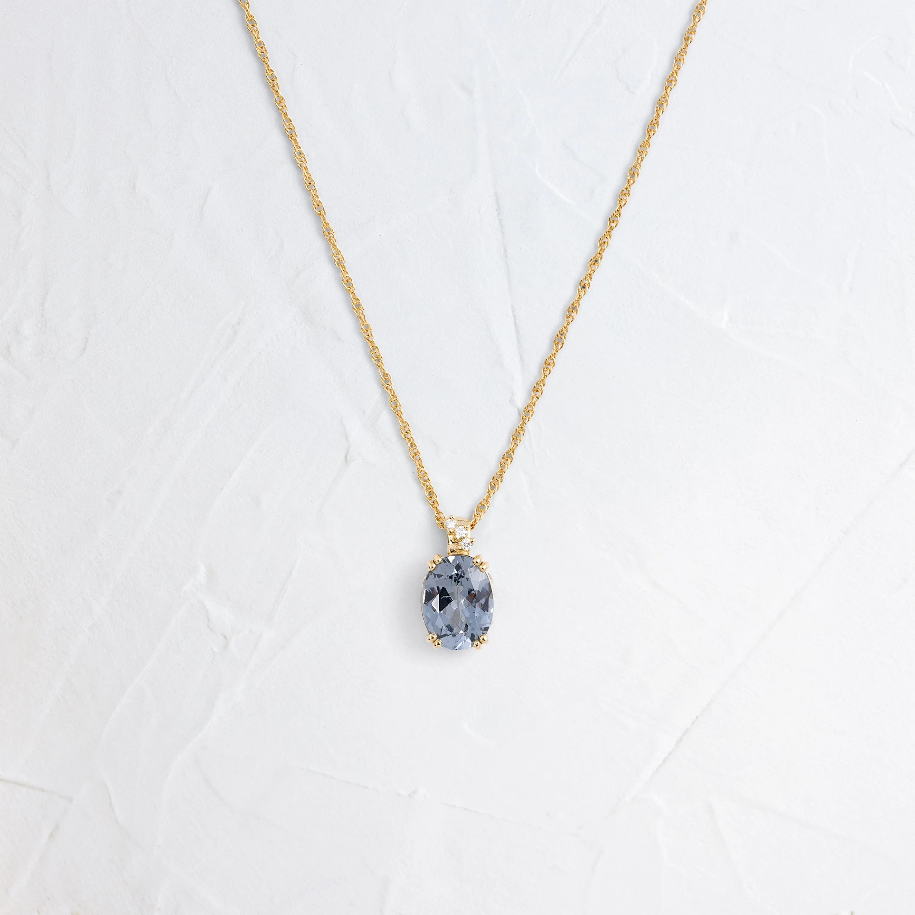 Bewilder Necklace, 1.41ct. Light Gray-Blue Spinel
