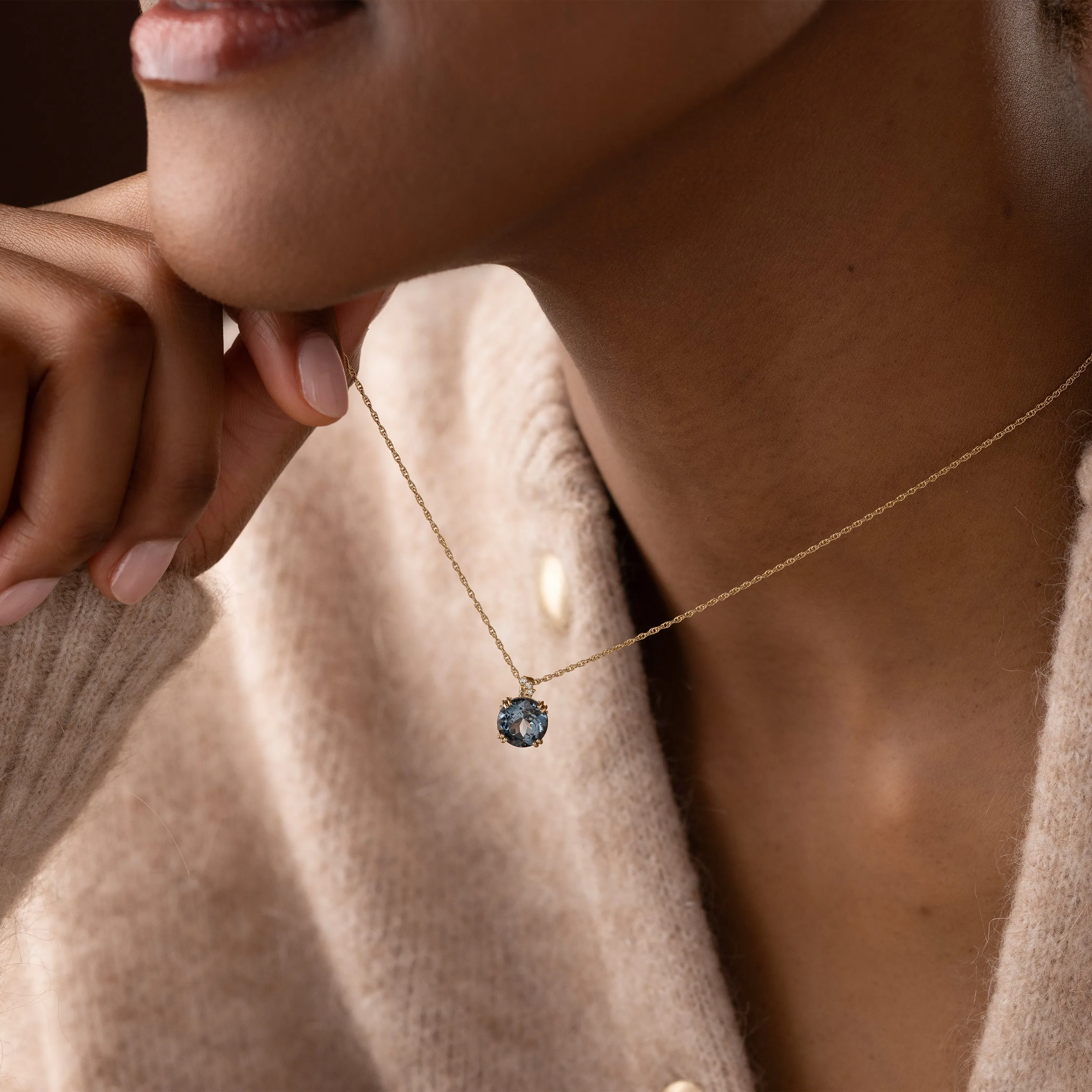 Bewilder Necklace, 2.5ct. Blue Spinel