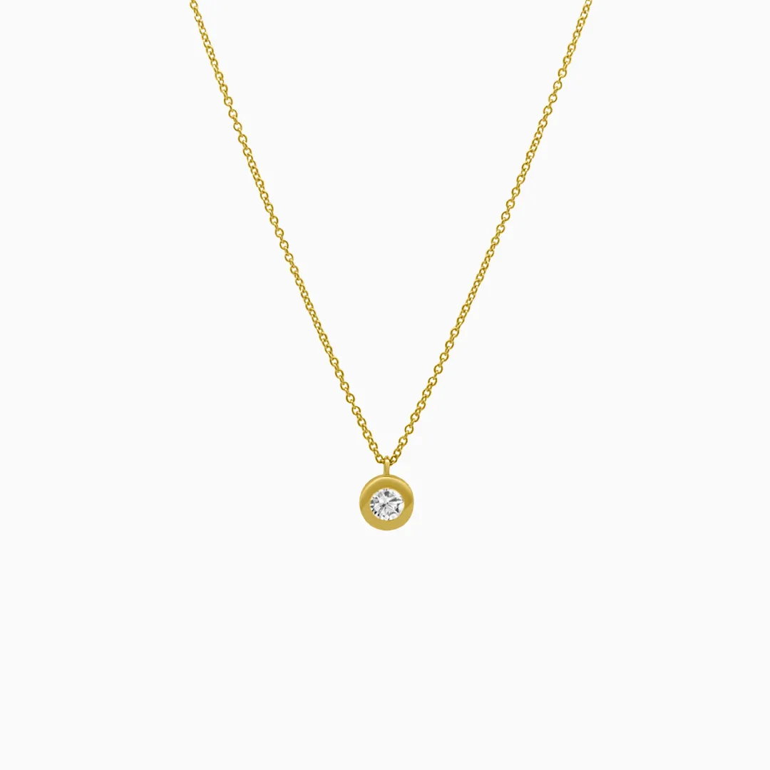 Bezel Solitaire Diamond Necklace