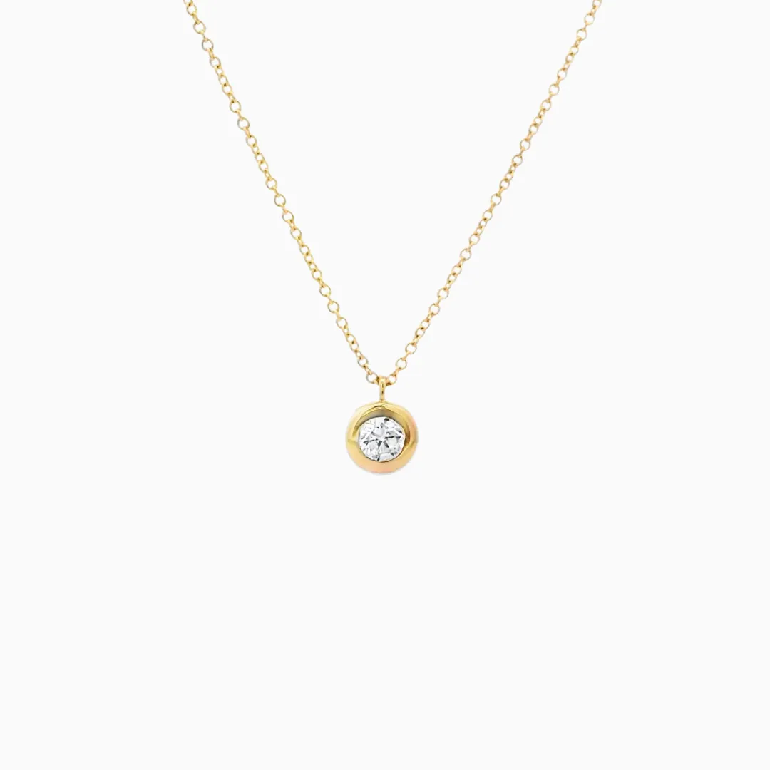 Bezel Solitaire Diamond Necklace