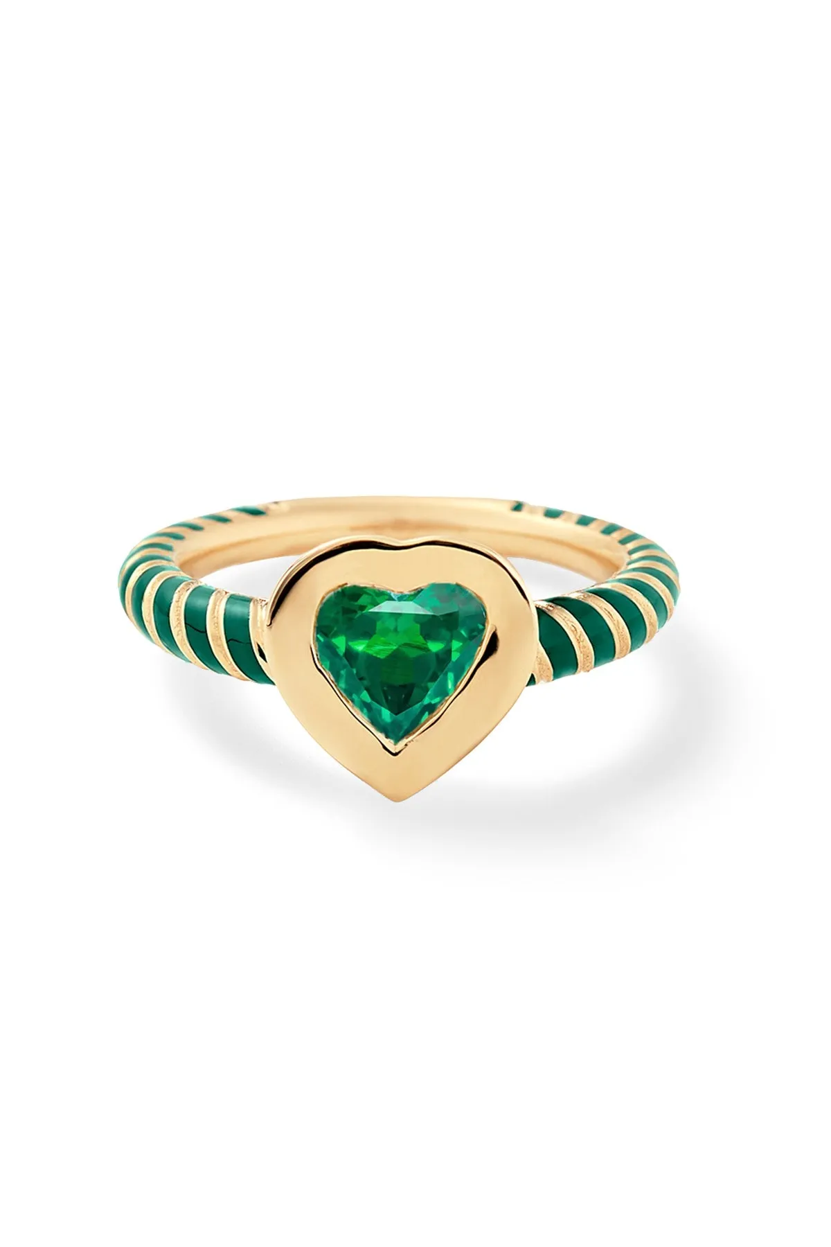 Bezel Streamer Heart Ring - Sale