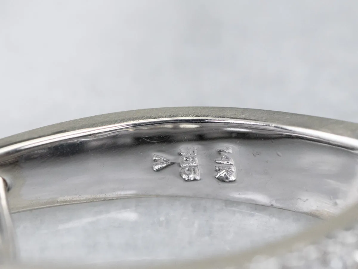Black and White Diamond Hoop Earrings