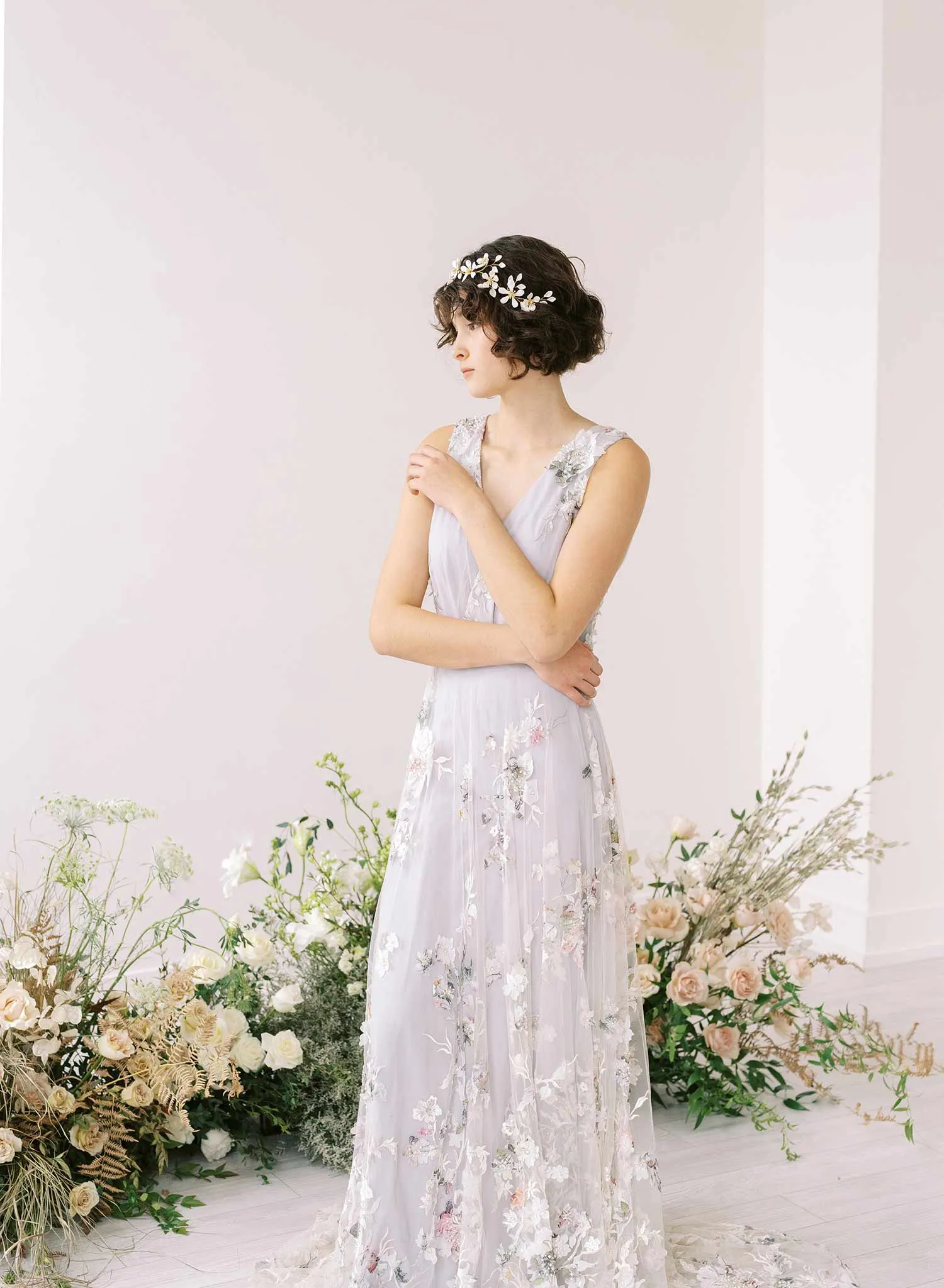Blooming magnolia bridal hair vine - Style #2342