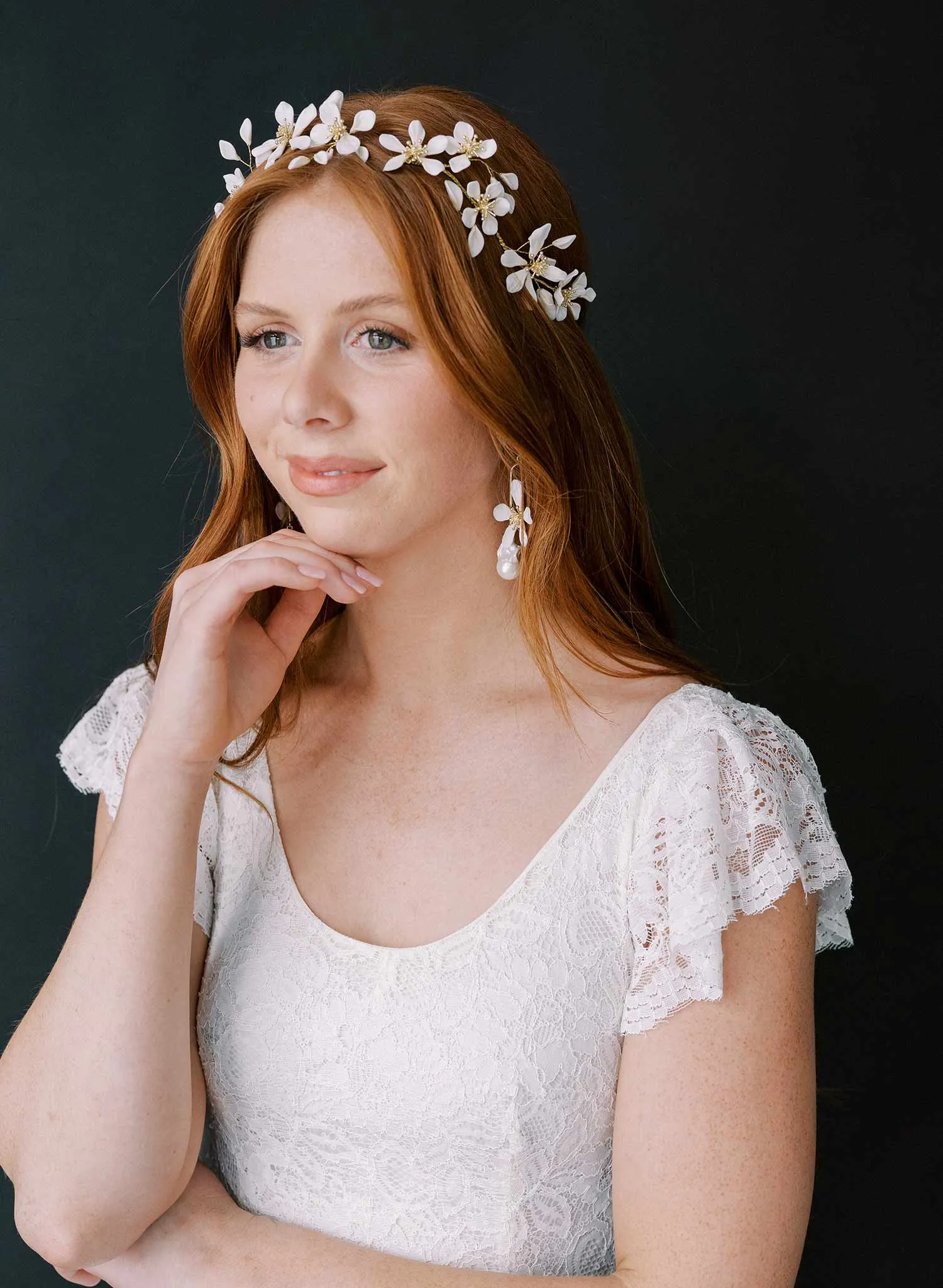 Blooming magnolia bridal hair vine - Style #2342
