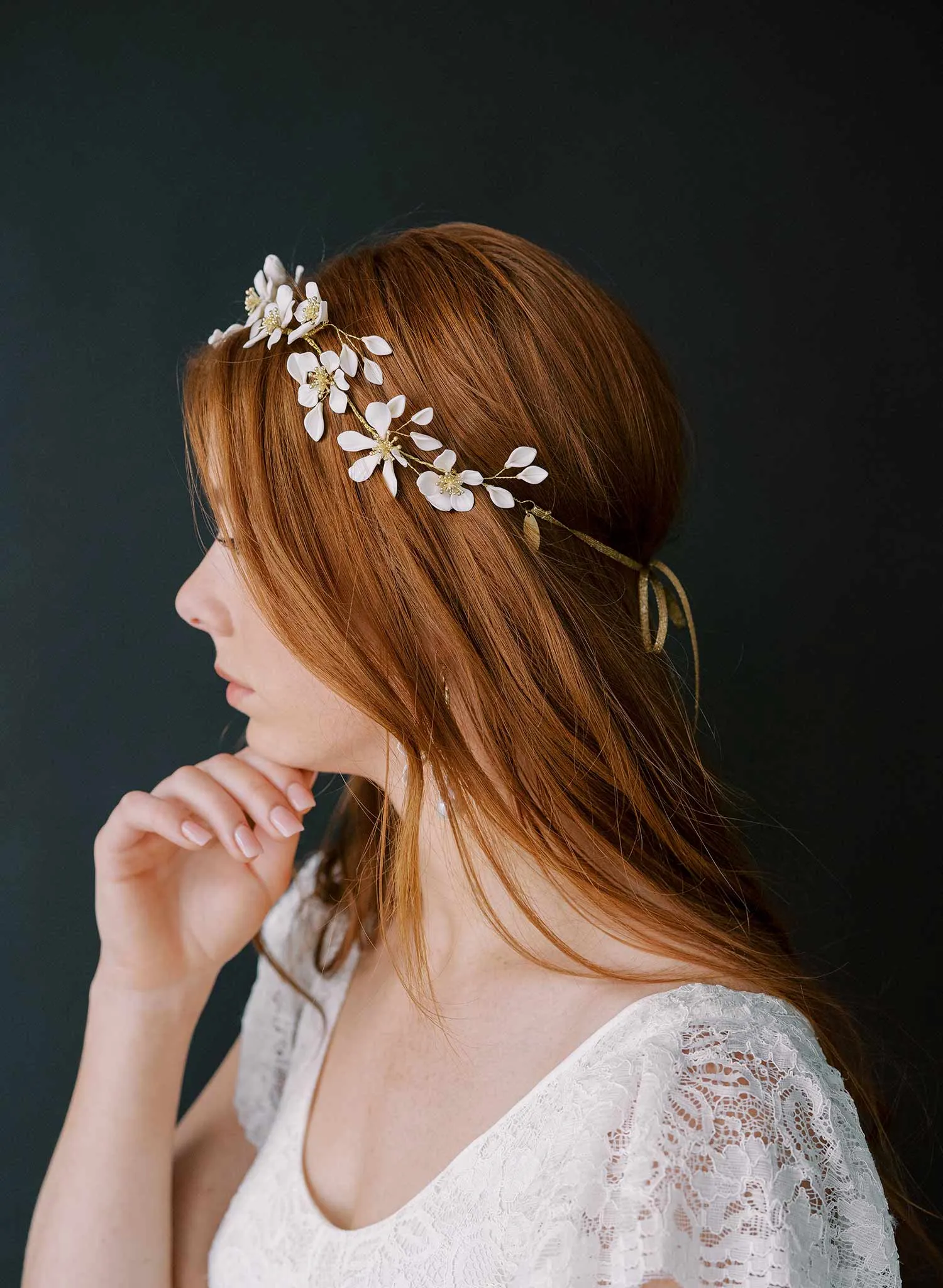 Blooming magnolia bridal hair vine - Style #2342