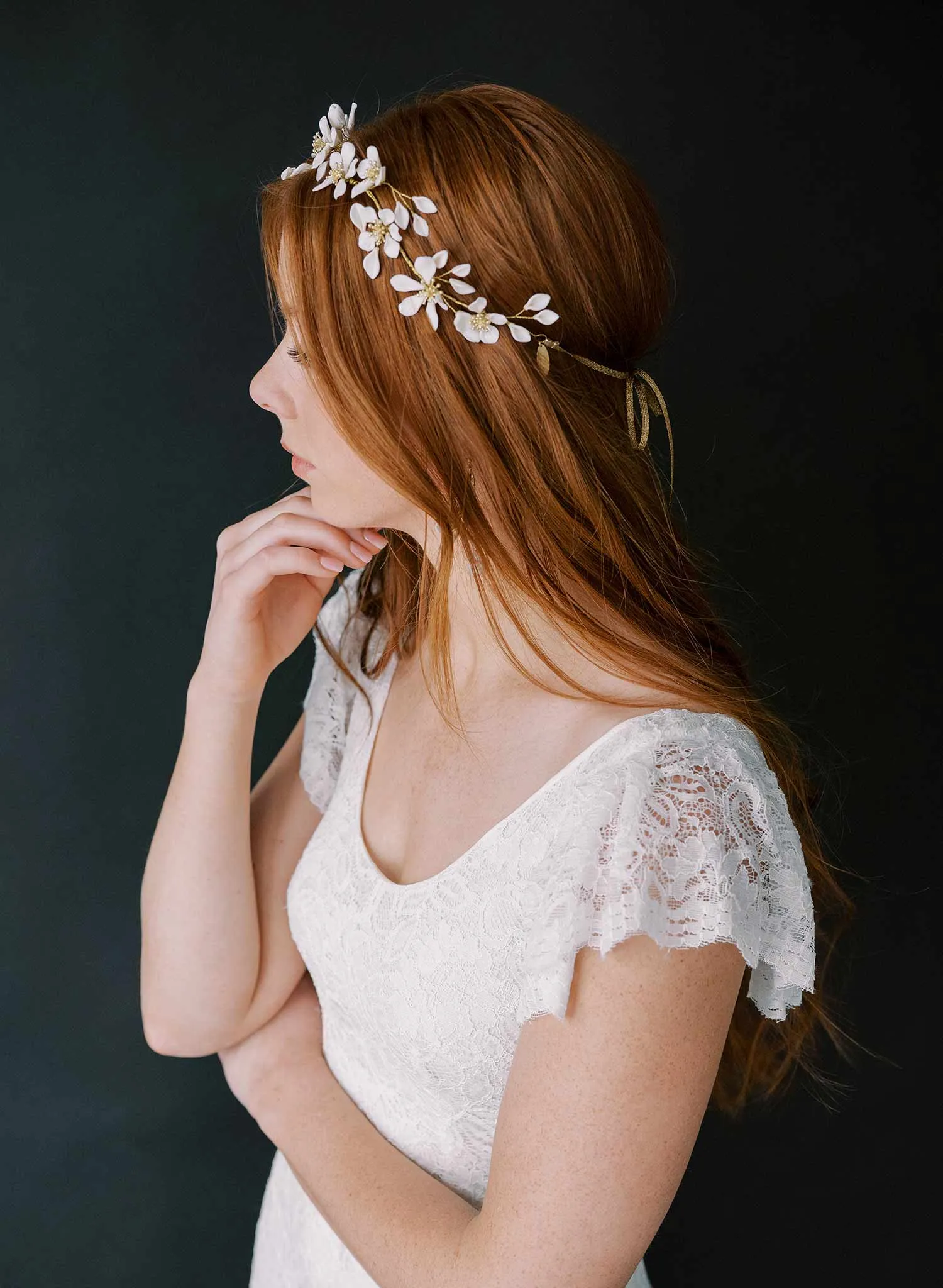 Blooming magnolia bridal hair vine - Style #2342