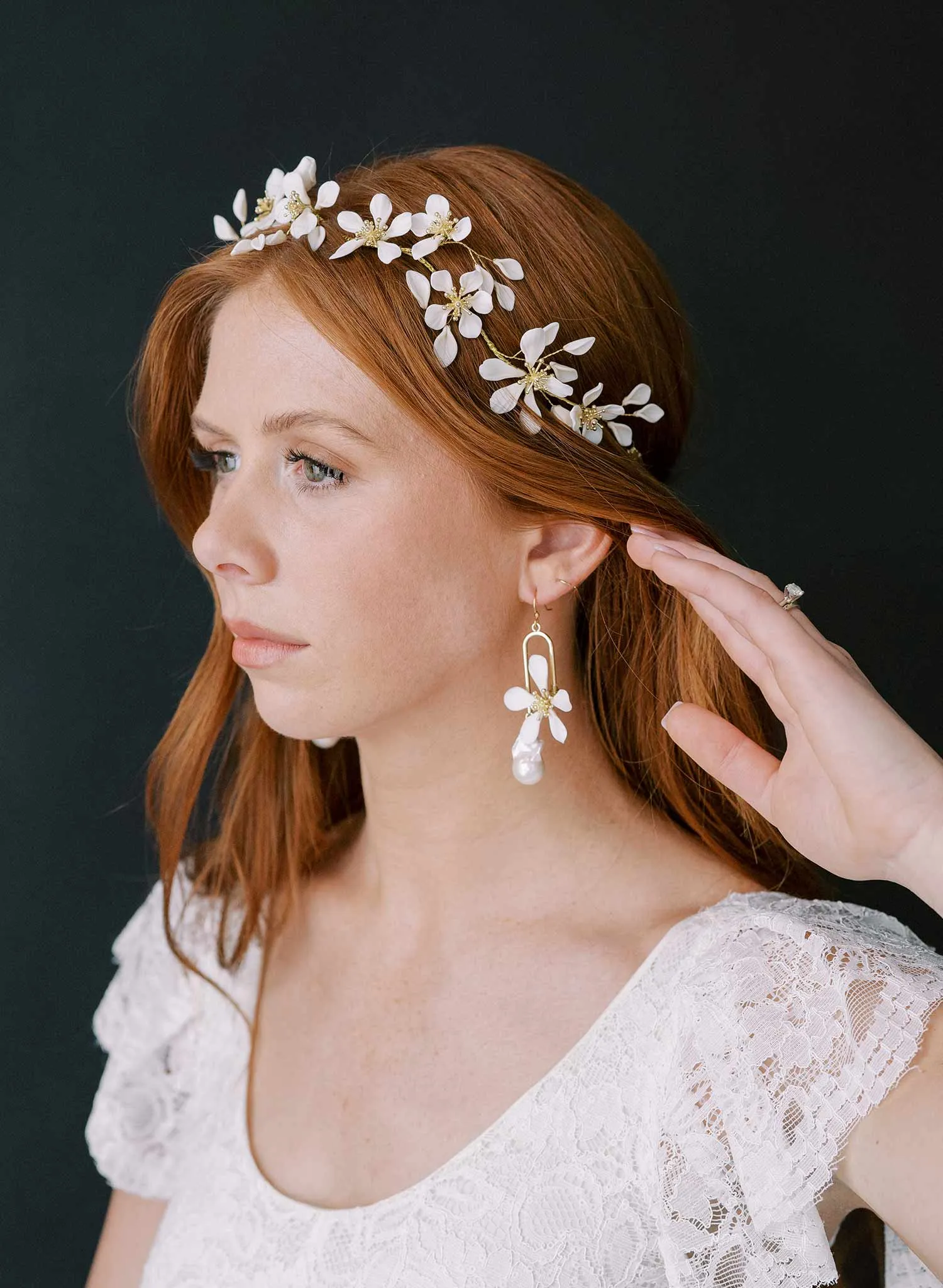 Blooming magnolia bridal hair vine - Style #2342