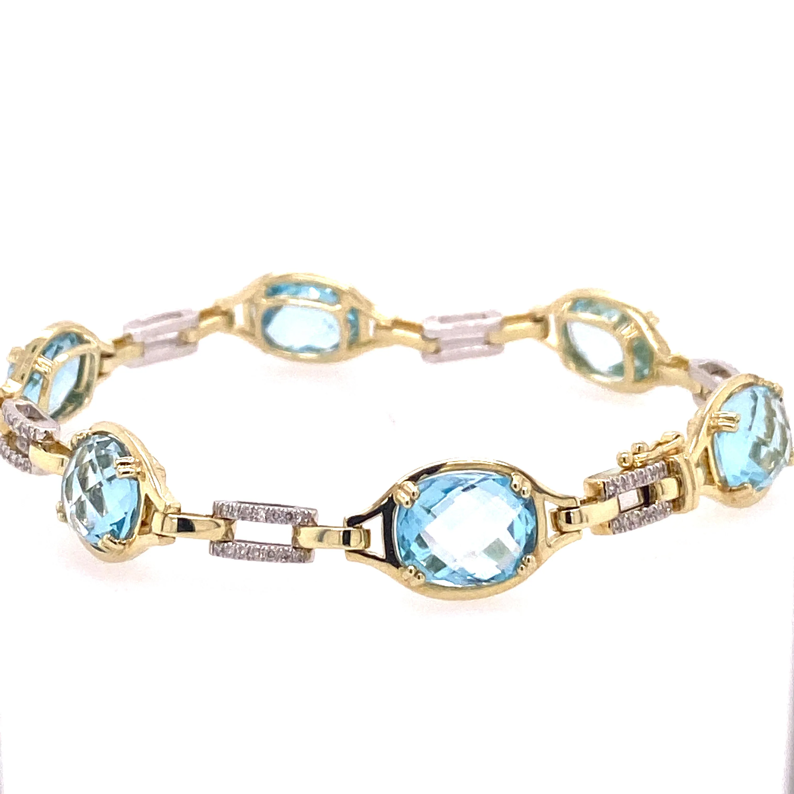Blue Topaz and Diamond Bracelet