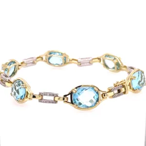 Blue Topaz and Diamond Bracelet