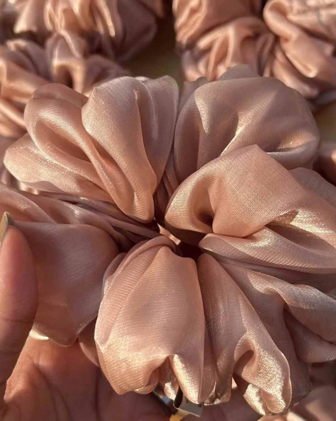 Brown Shimmer Pixie Scrunchie | Nish Hair X Threads by Dinckle