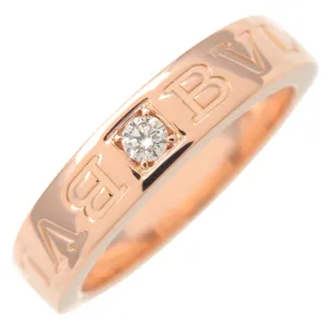BVLGARI Double Logo 1P Diamond Ring 750PG Rose Gold US6 EU51.5 Used