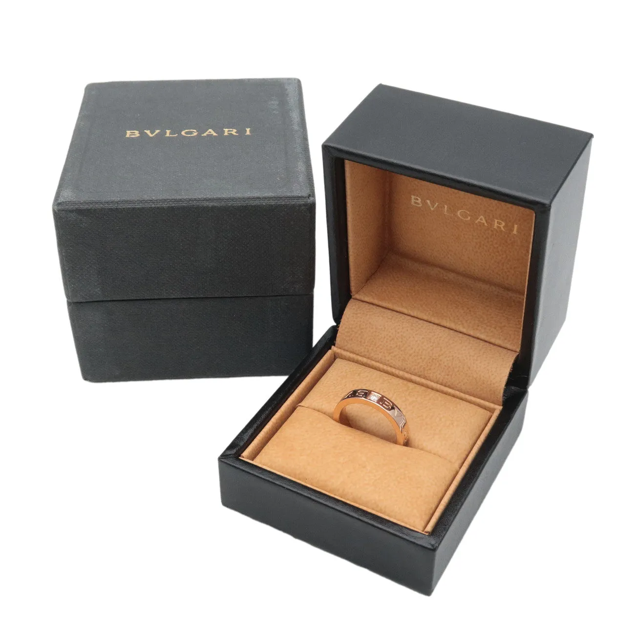 BVLGARI Double Logo 1P Diamond Ring 750PG Rose Gold US6 EU51.5 Used