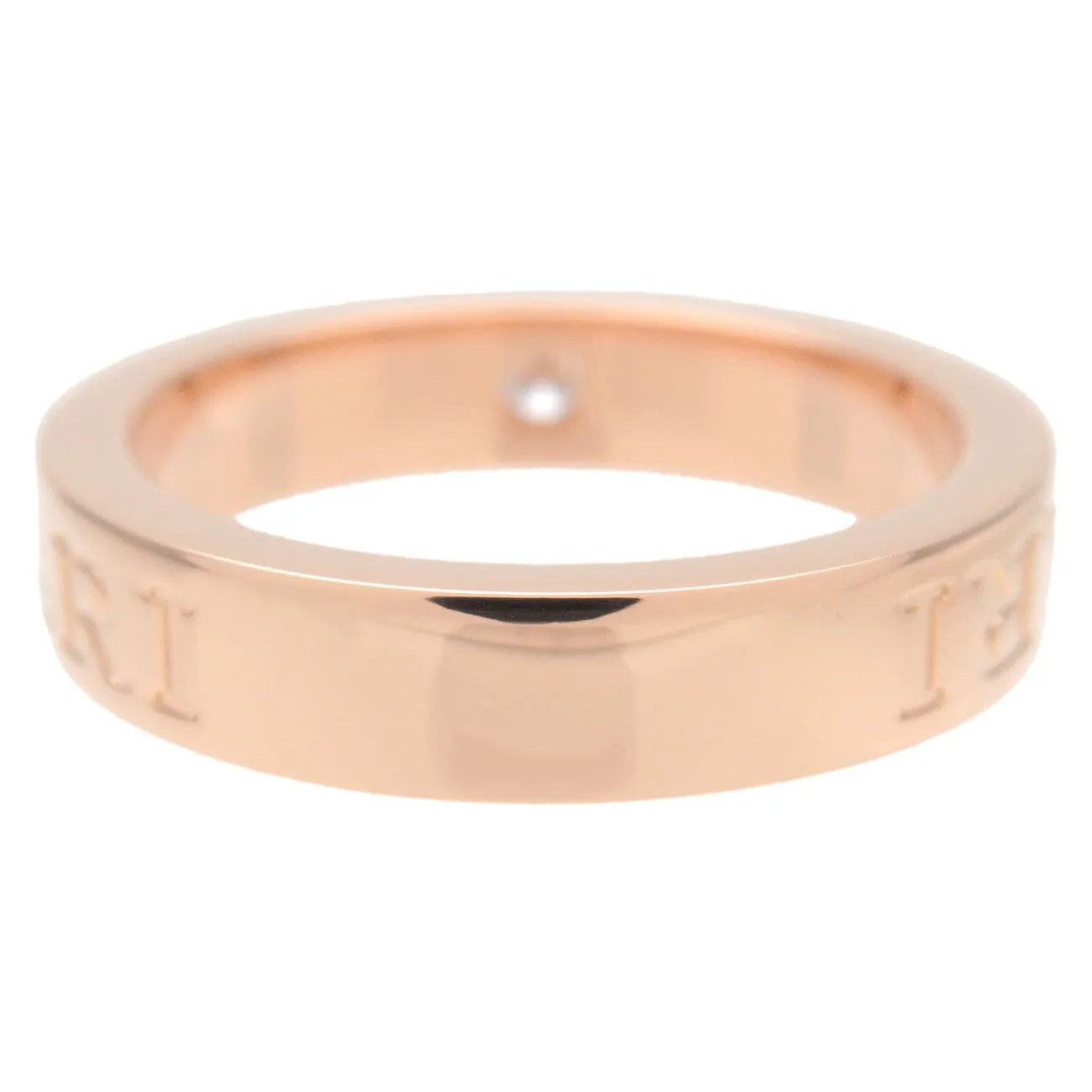 BVLGARI Double Logo 1P Diamond Ring 750PG Rose Gold US6 EU51.5 Used