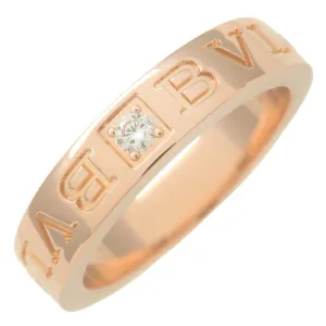 BVLGARI Double Logo 1P Diamond Ring 750PG RoseGold US5.5-6 EU50.5 Used