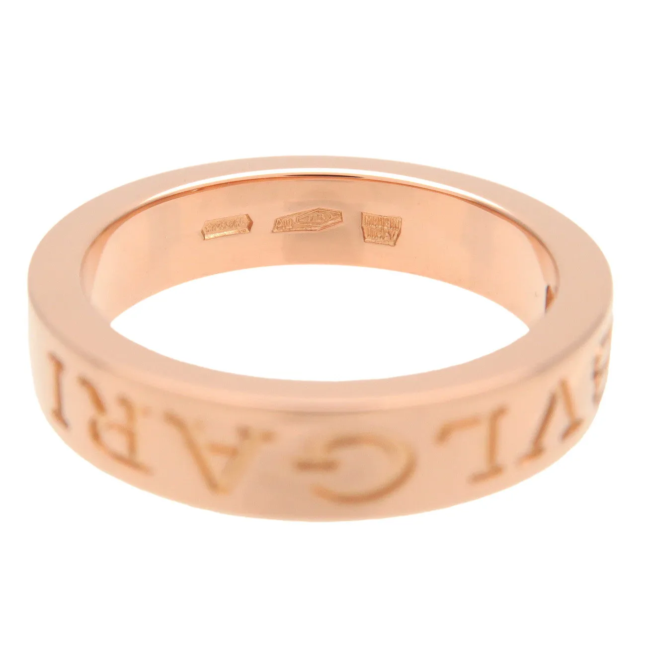 BVLGARI Double Logo 1P Diamond Ring K18 750PG Rose Gold US5 EU49 Used