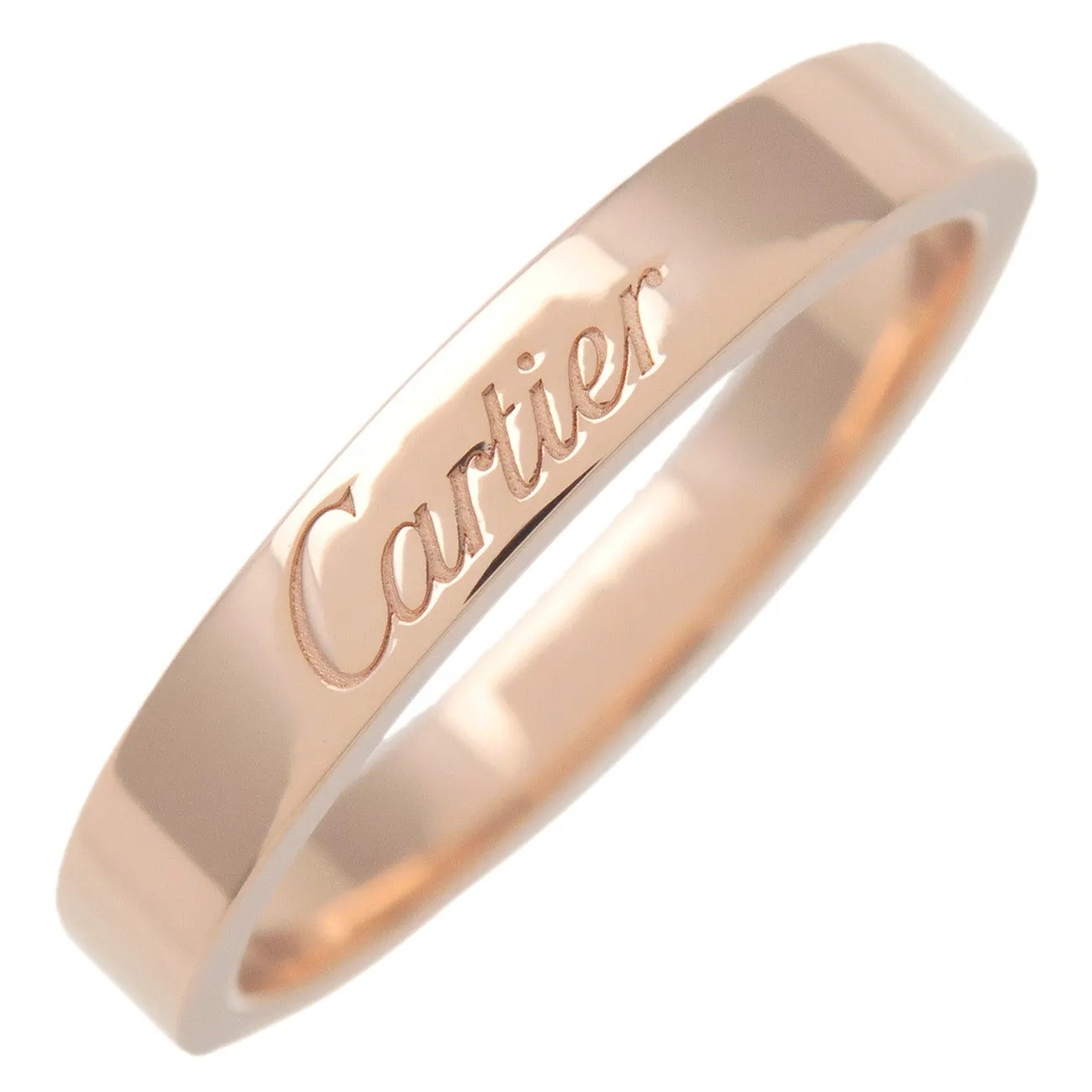 Cartier Engraved Ring K18 750PG Rose Gold #54 US7 EU53.5 HK15 Used