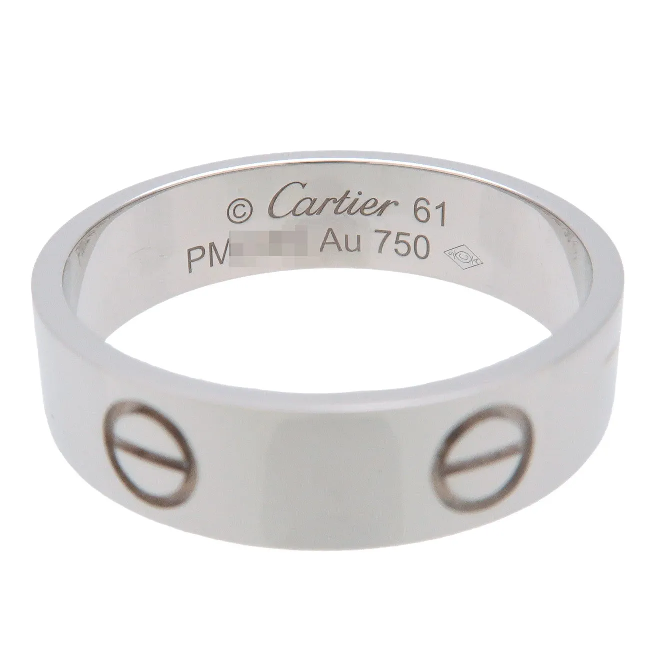 Cartier Love Ring #61 K18WG White Gold US9.5-10 EU60.5 HK21.5 Used