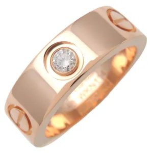 Cartier Love Ring Half Diamond K18 750PG Rose Gold #48 US4.5 EU48 Used