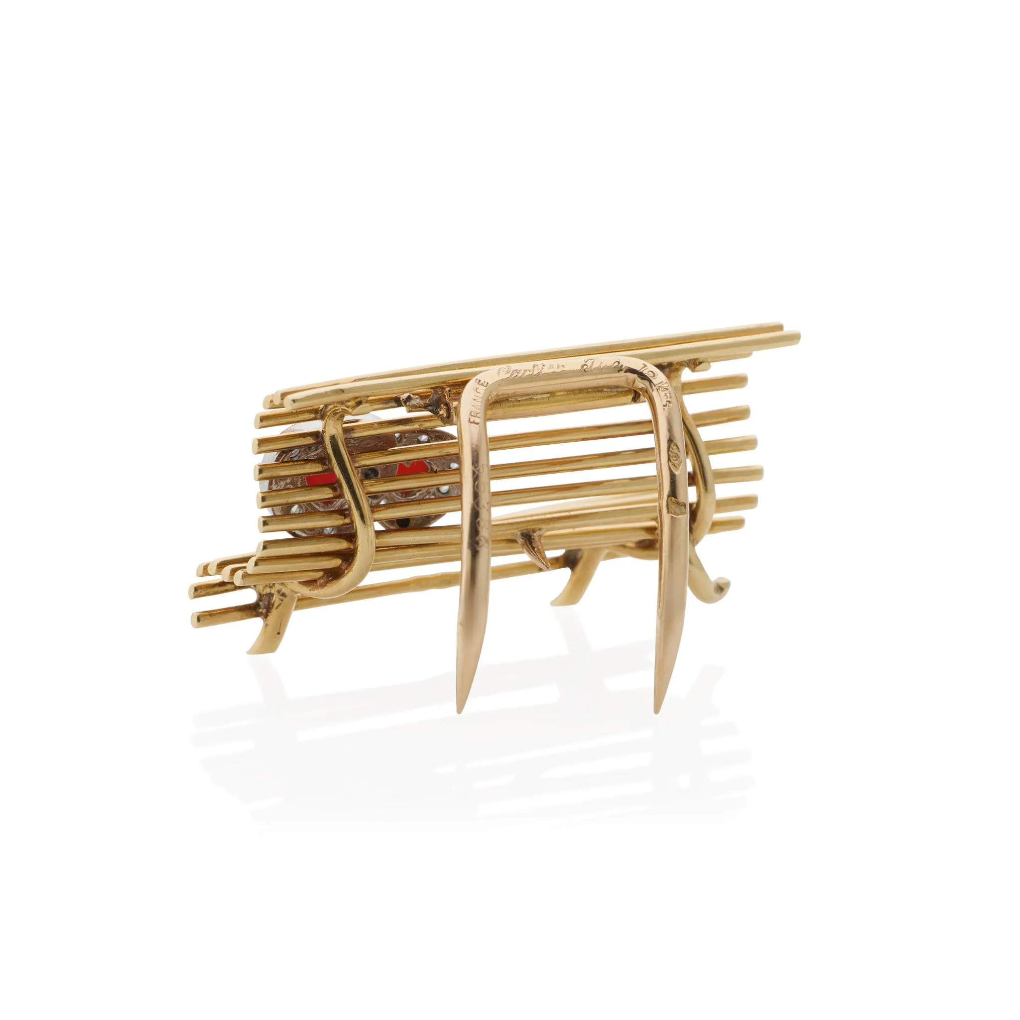 Cartier Lovers on a Bench Clip Brooch