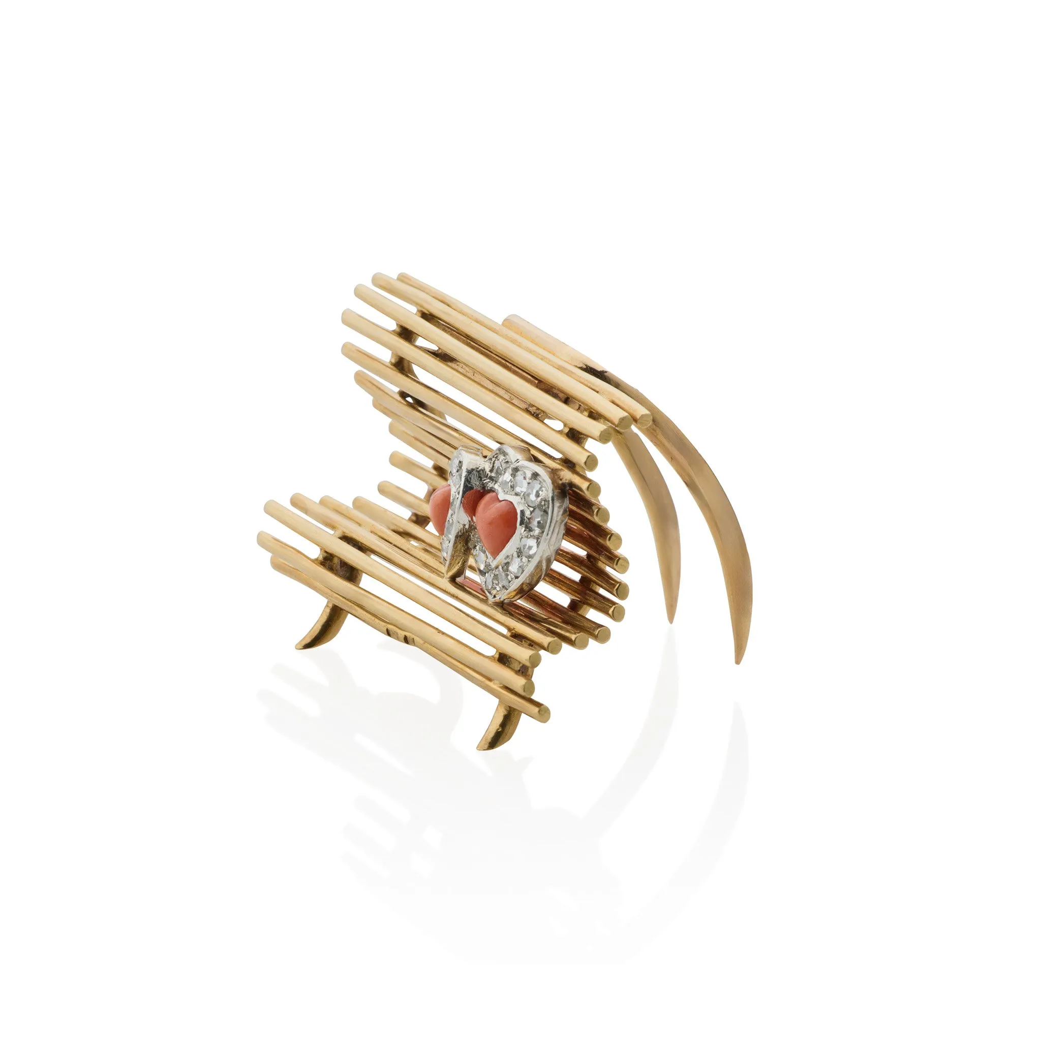 Cartier Lovers on a Bench Clip Brooch