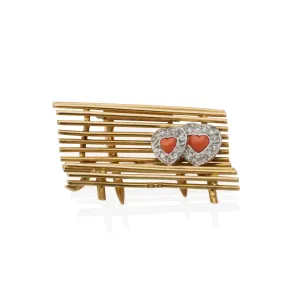 Cartier Lovers on a Bench Clip Brooch