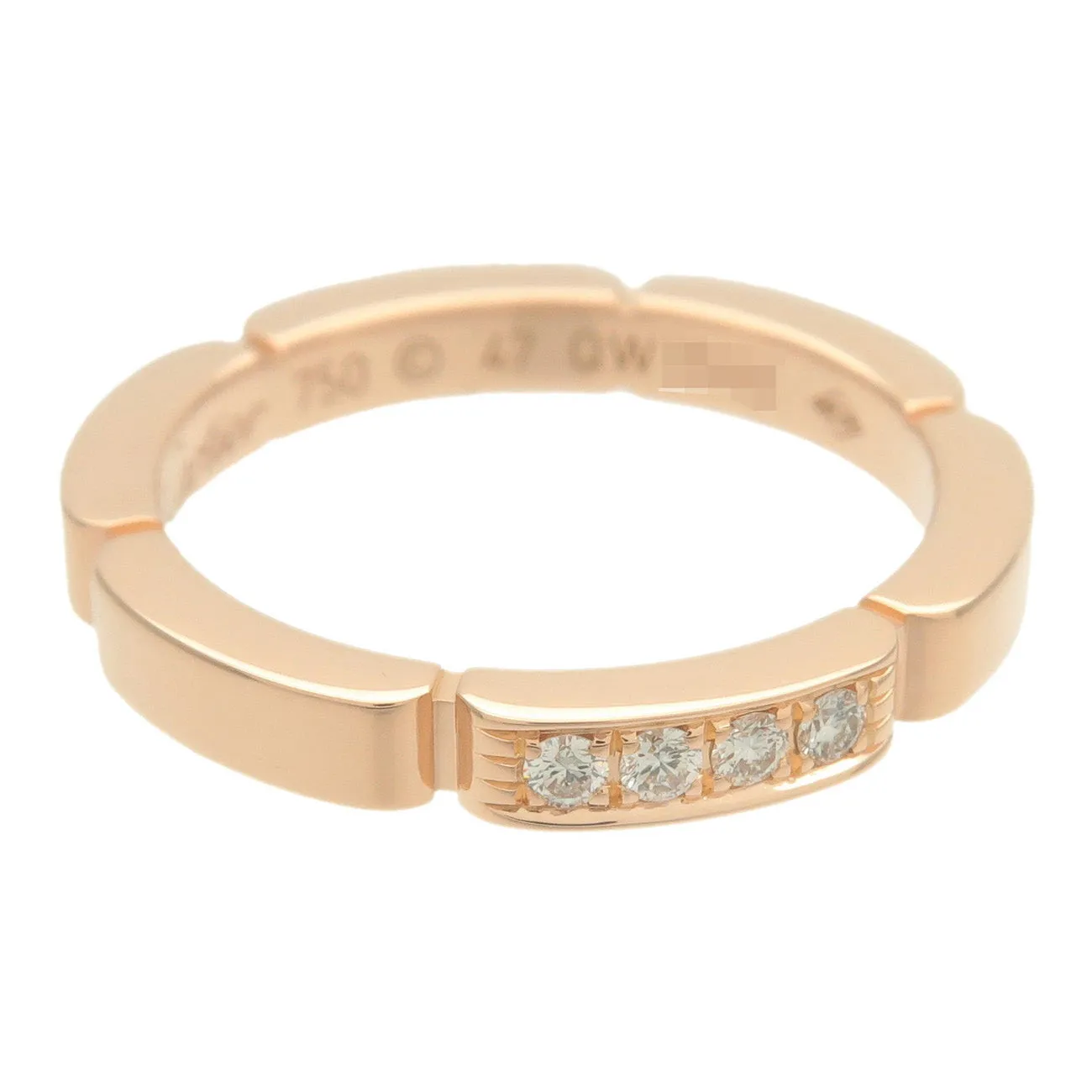 Cartier Maillon Panthere 4P Diamond Ring K18 750PG #47 US4 Used