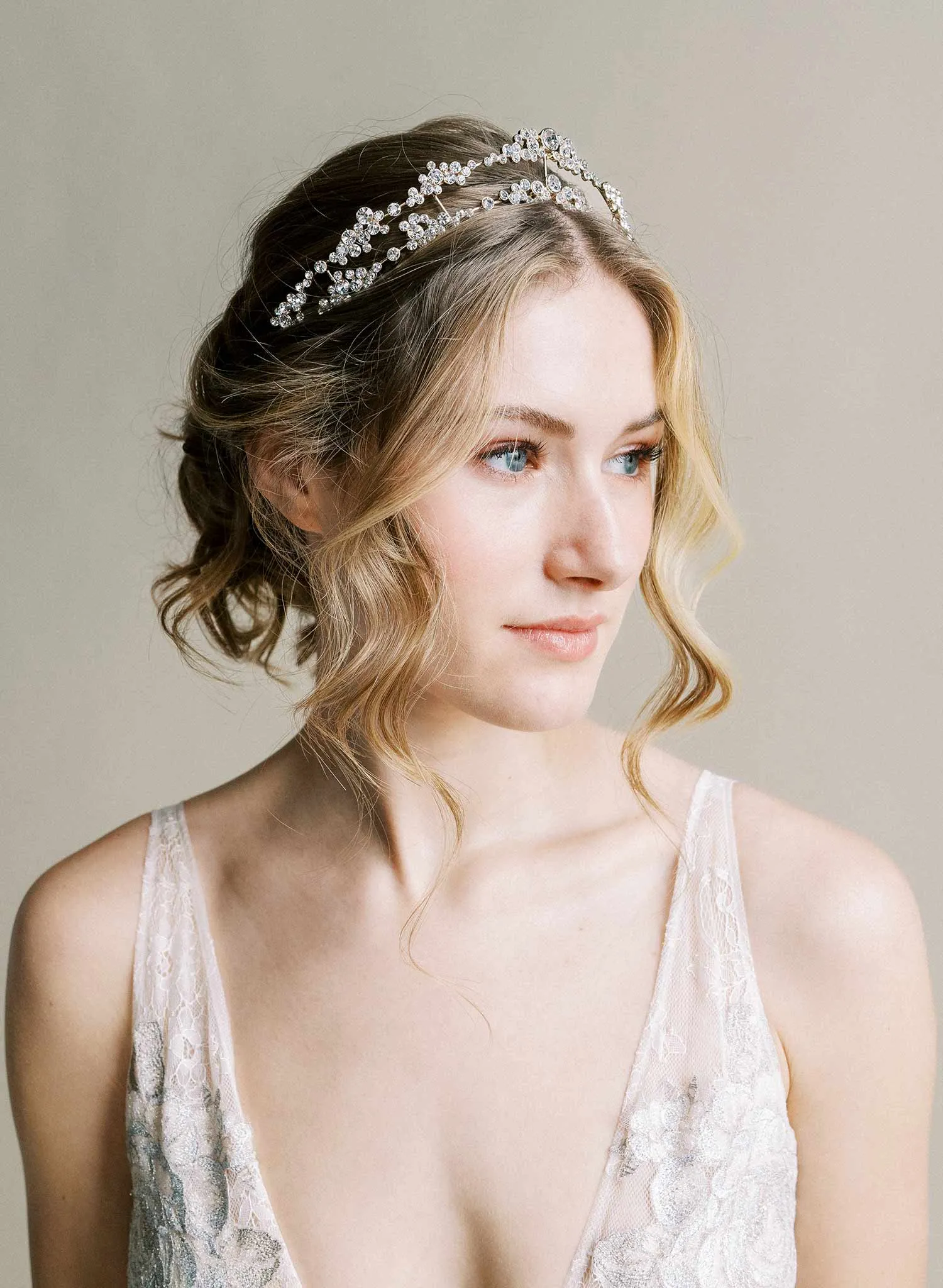 Champagne bubbles bridal tiara - Style #2508