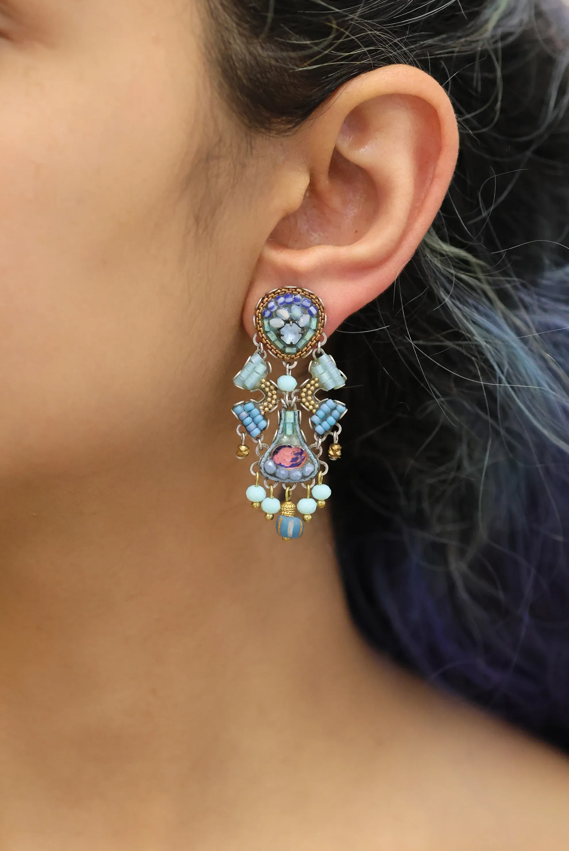 Chic Earrings Blue Bird Set, Crow