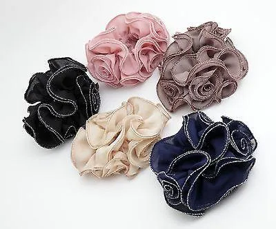 Chiffon Flower Scrunchie