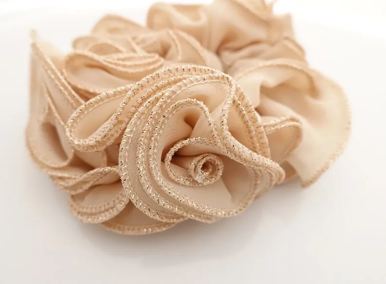 Chiffon Flower Scrunchie