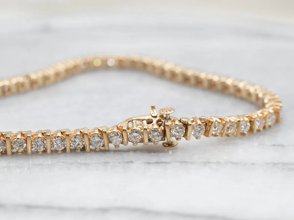 Classic Gold Diamond Tennis Bracelet