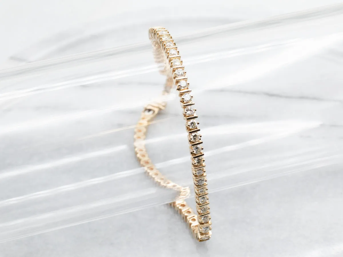 Classic Gold Diamond Tennis Bracelet