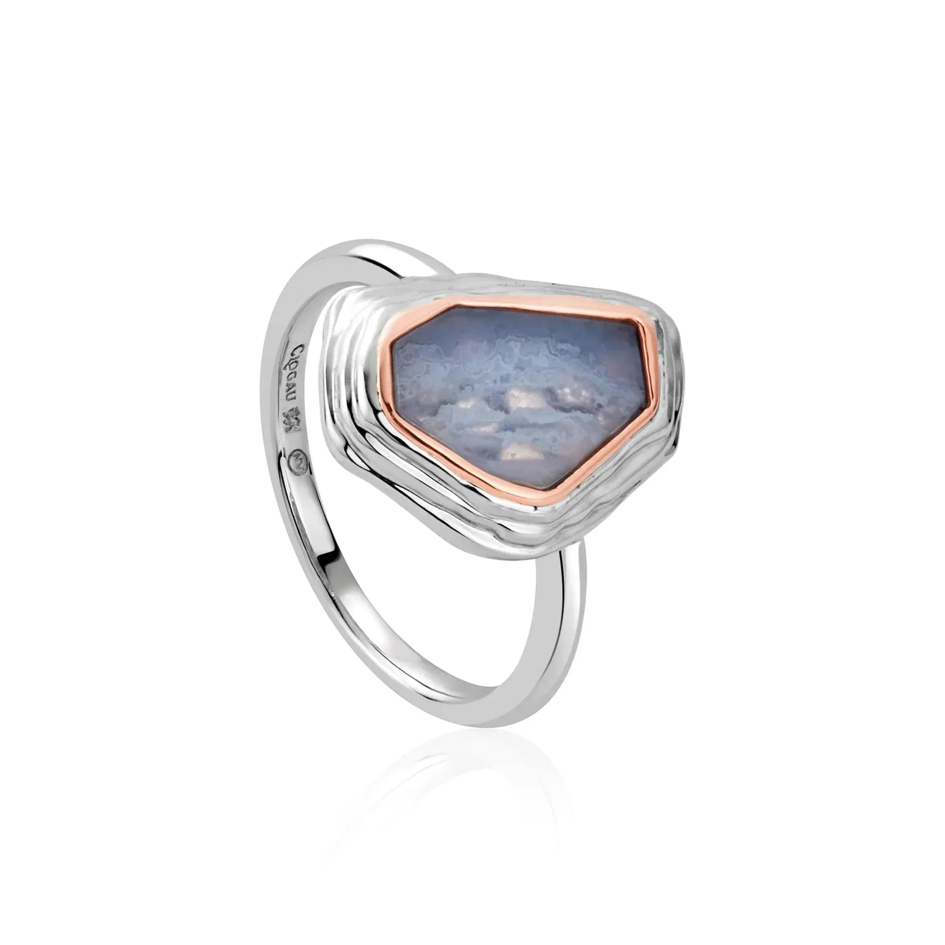 Clogau Capstones Sterling Silver Blue Agate Ring D