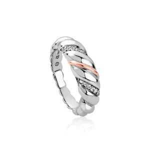 Clogau Lover's Twist Sterling Silver Ring D