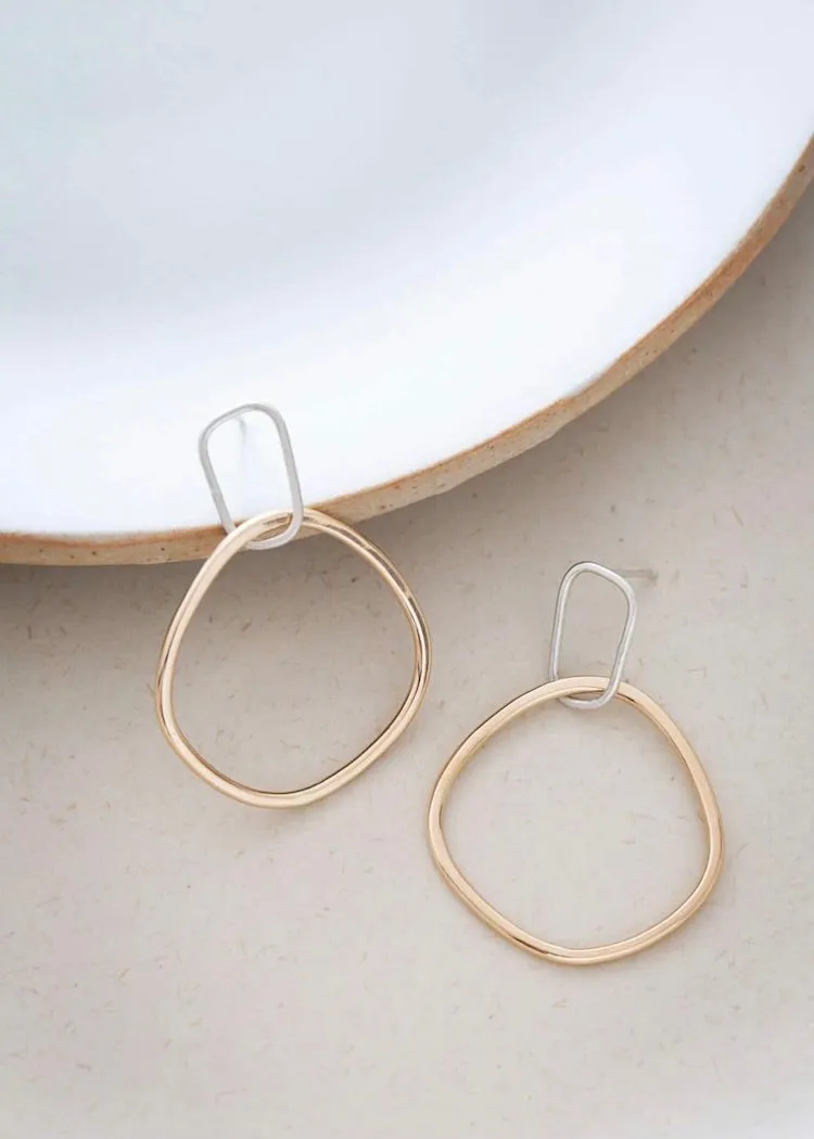 Colleen Mauer Designs | Interlocking Rectangle   Square Post Earrings