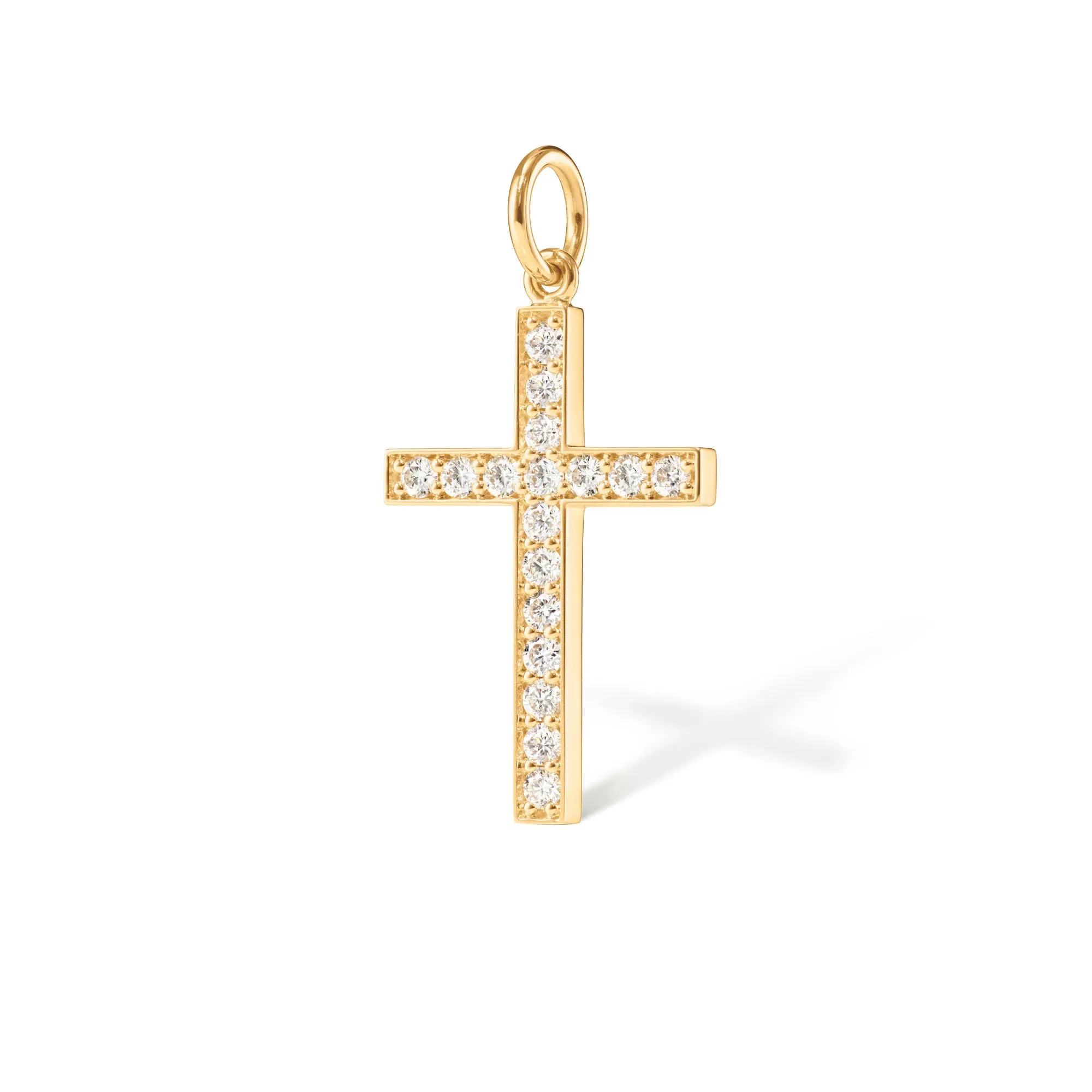 Cross Pav?? 18K Gold Pendant w. Diamonds