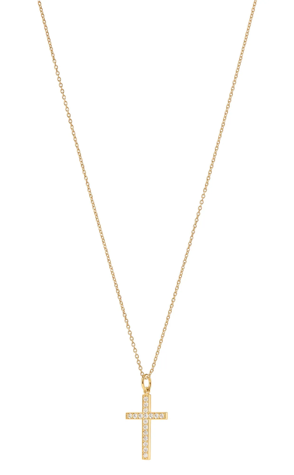 Cross Pav?? 18K Gold Pendant w. Diamonds