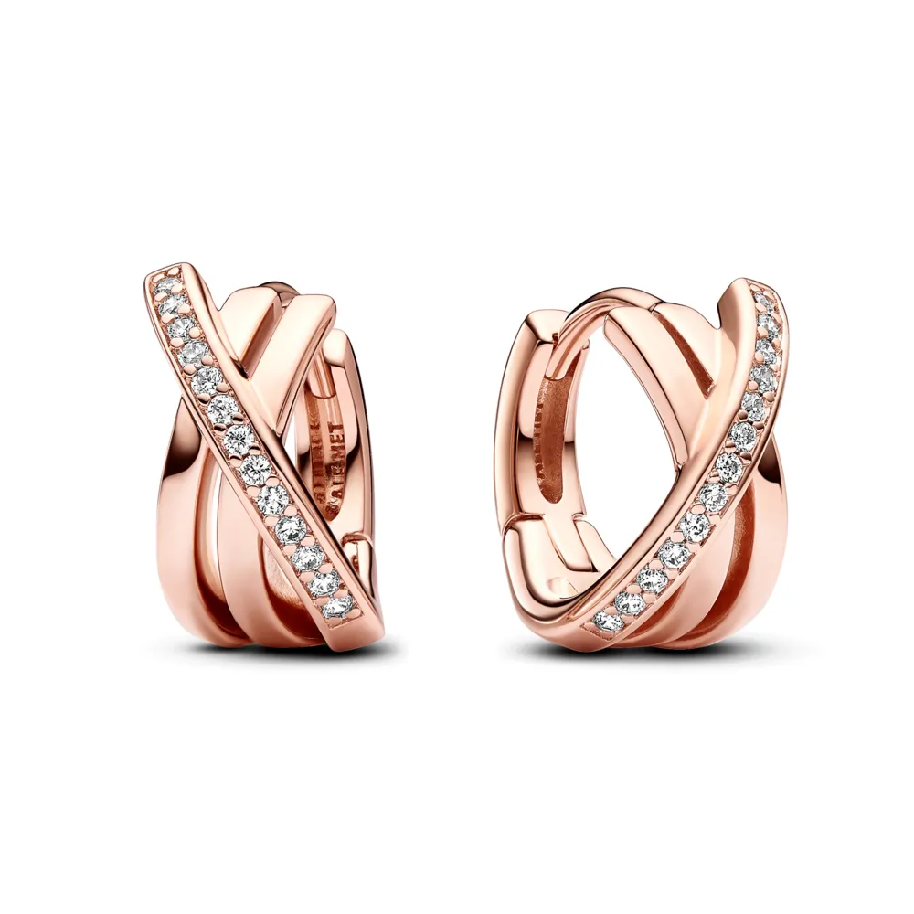 Crossover Pav?? Hoop Earrings