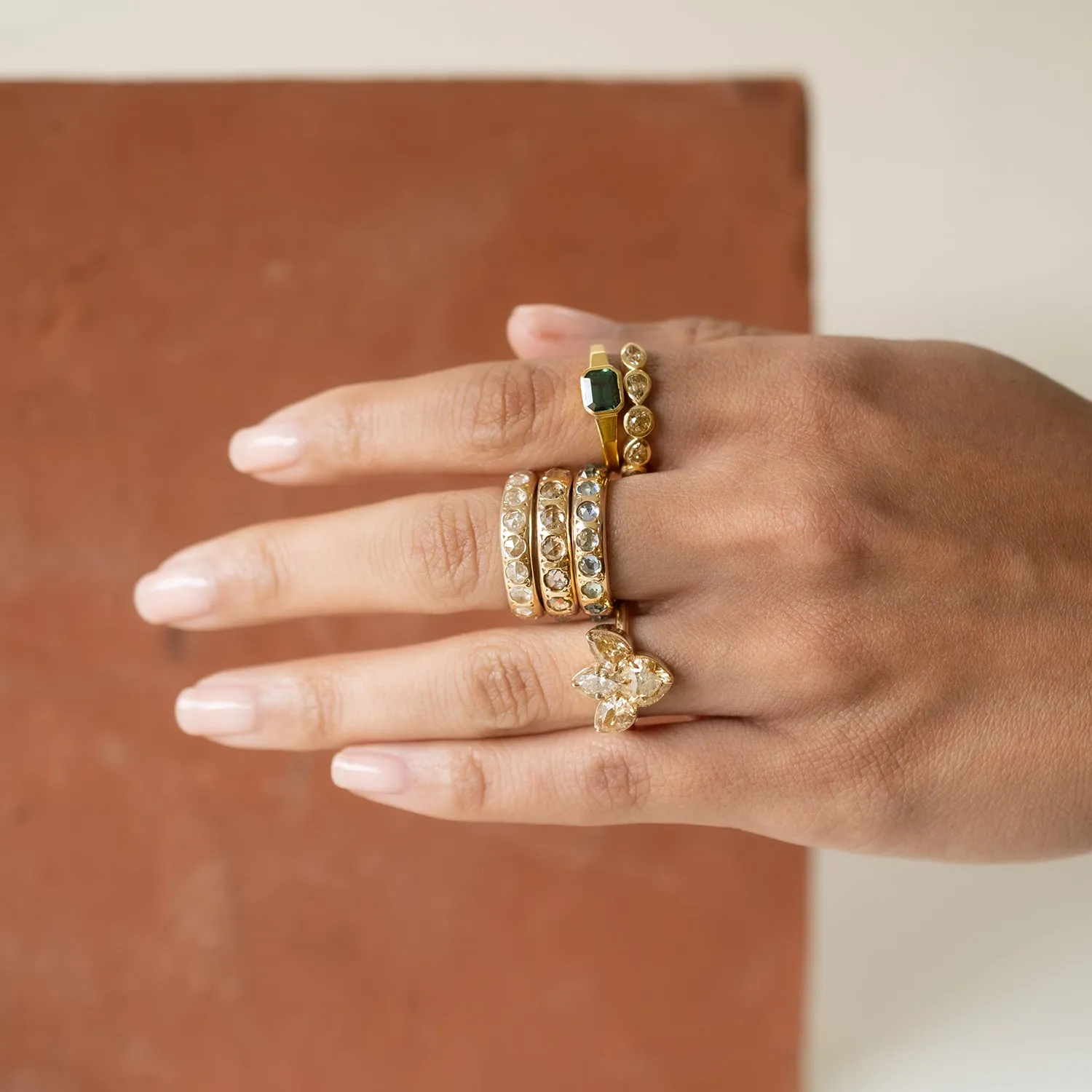 Deep Green Sapphire Deco Ring