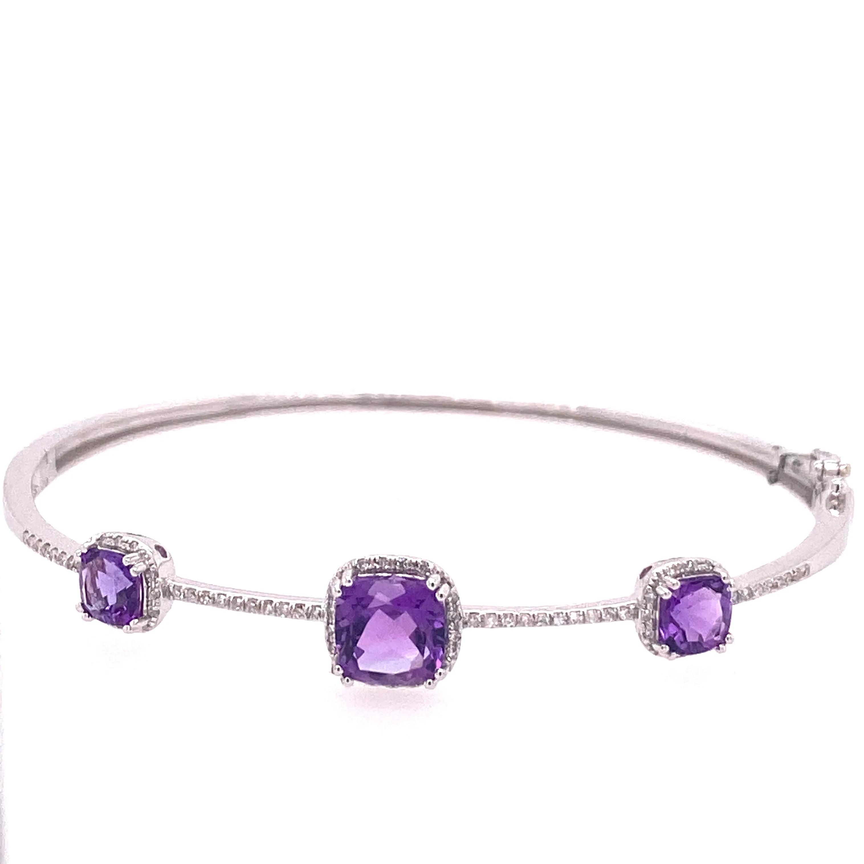 Diamond and Amethyst bangle bracelet