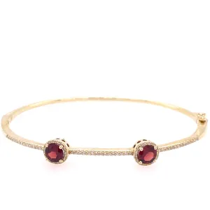 Diamond and Garnet Bangle Bracelet
