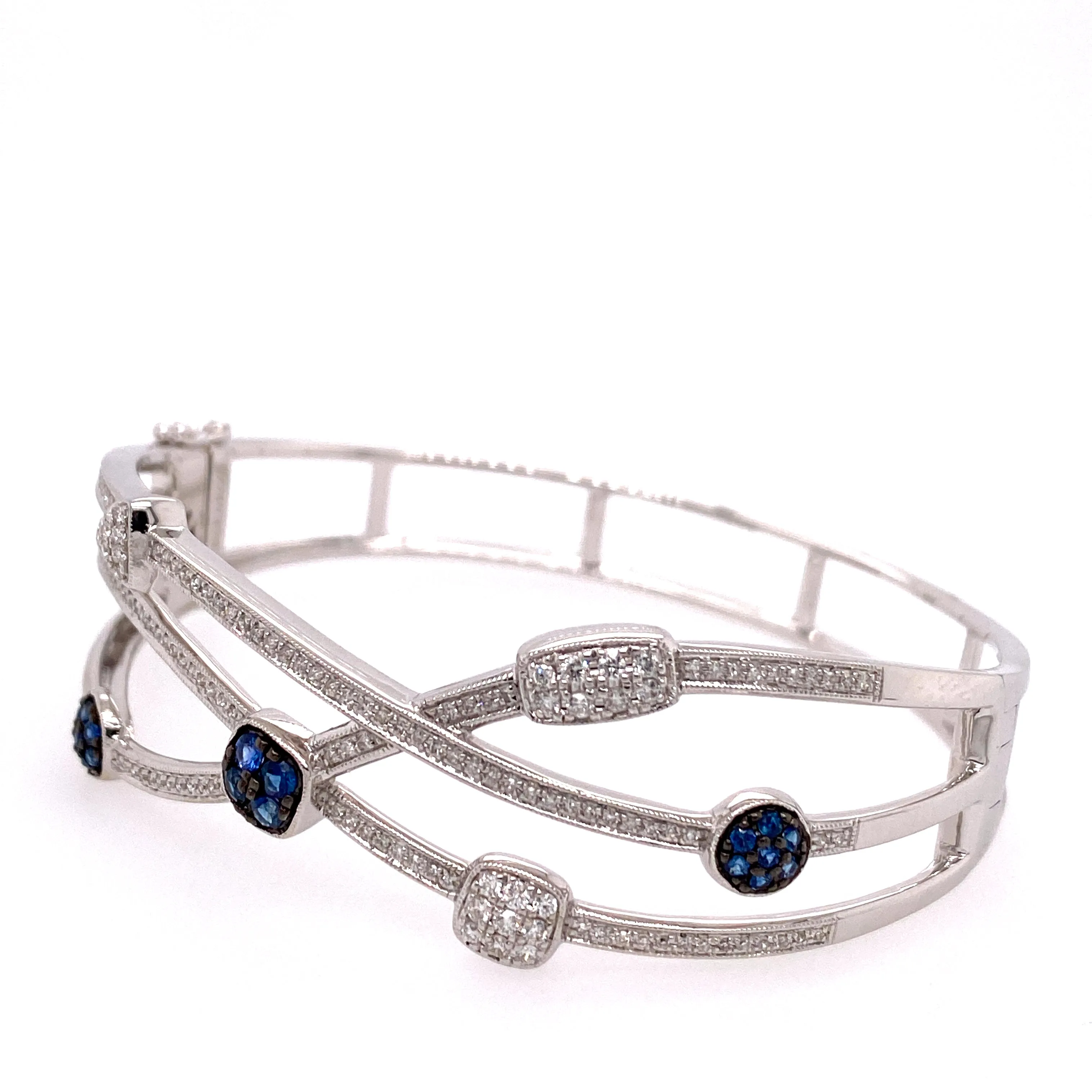 diamond and sapphire bangle bracelet