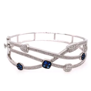 diamond and sapphire bangle bracelet