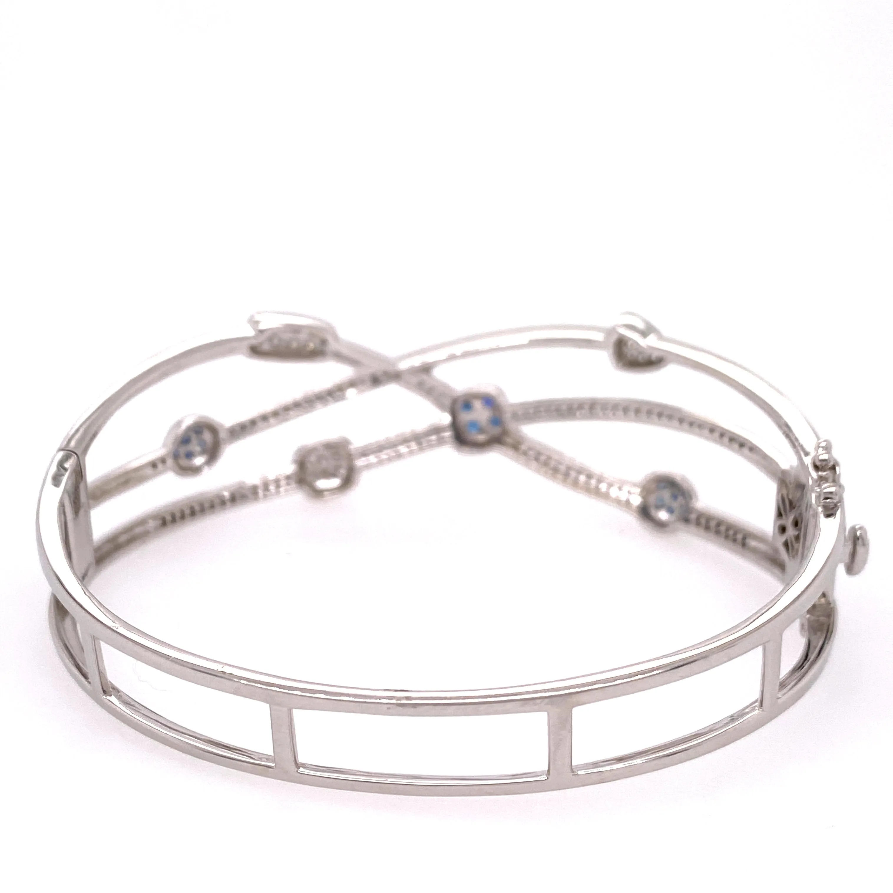 diamond and sapphire bangle bracelet
