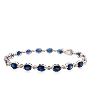 diamond and sapphire tennis bracelet