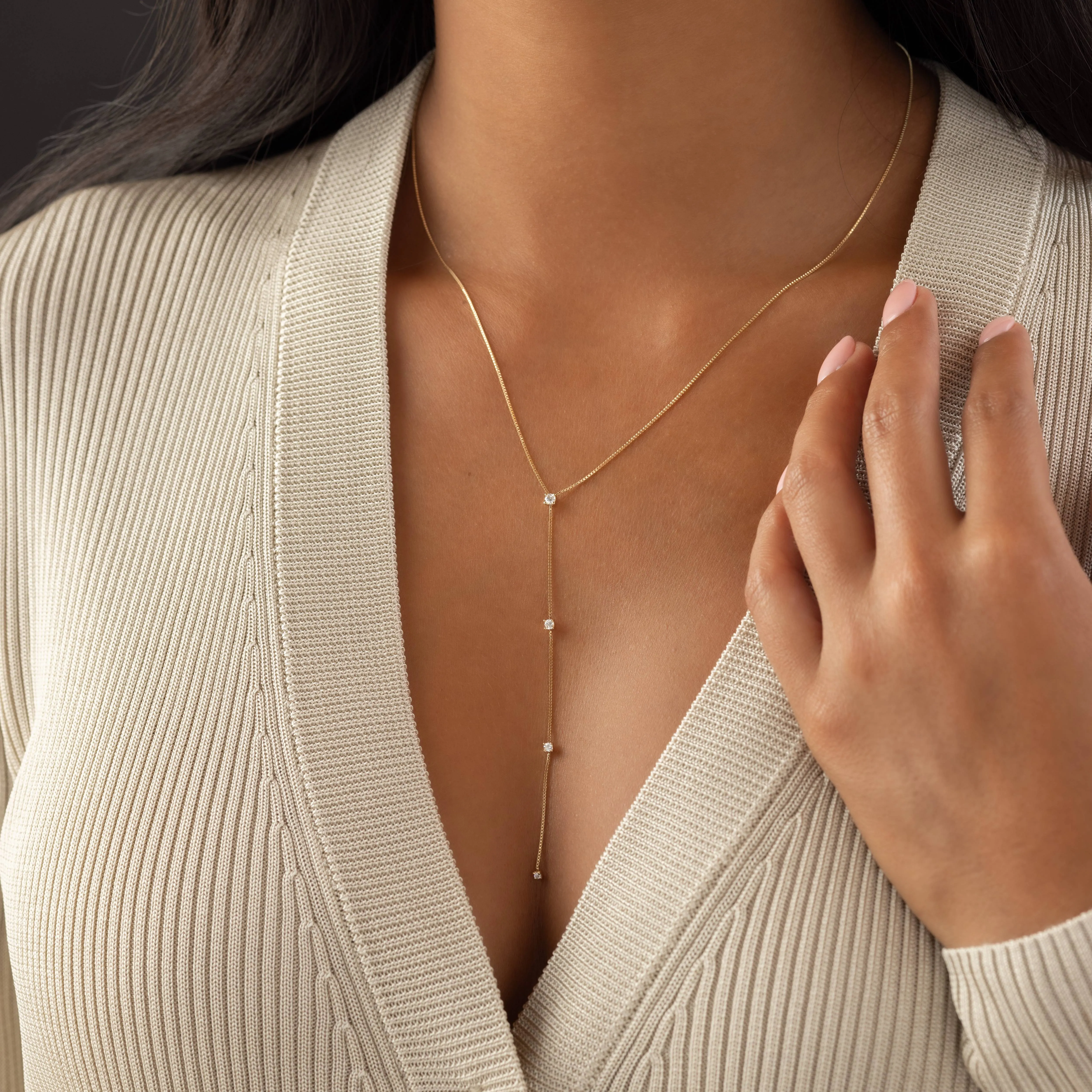 Diamond Callae Lariat Necklace - In Stock