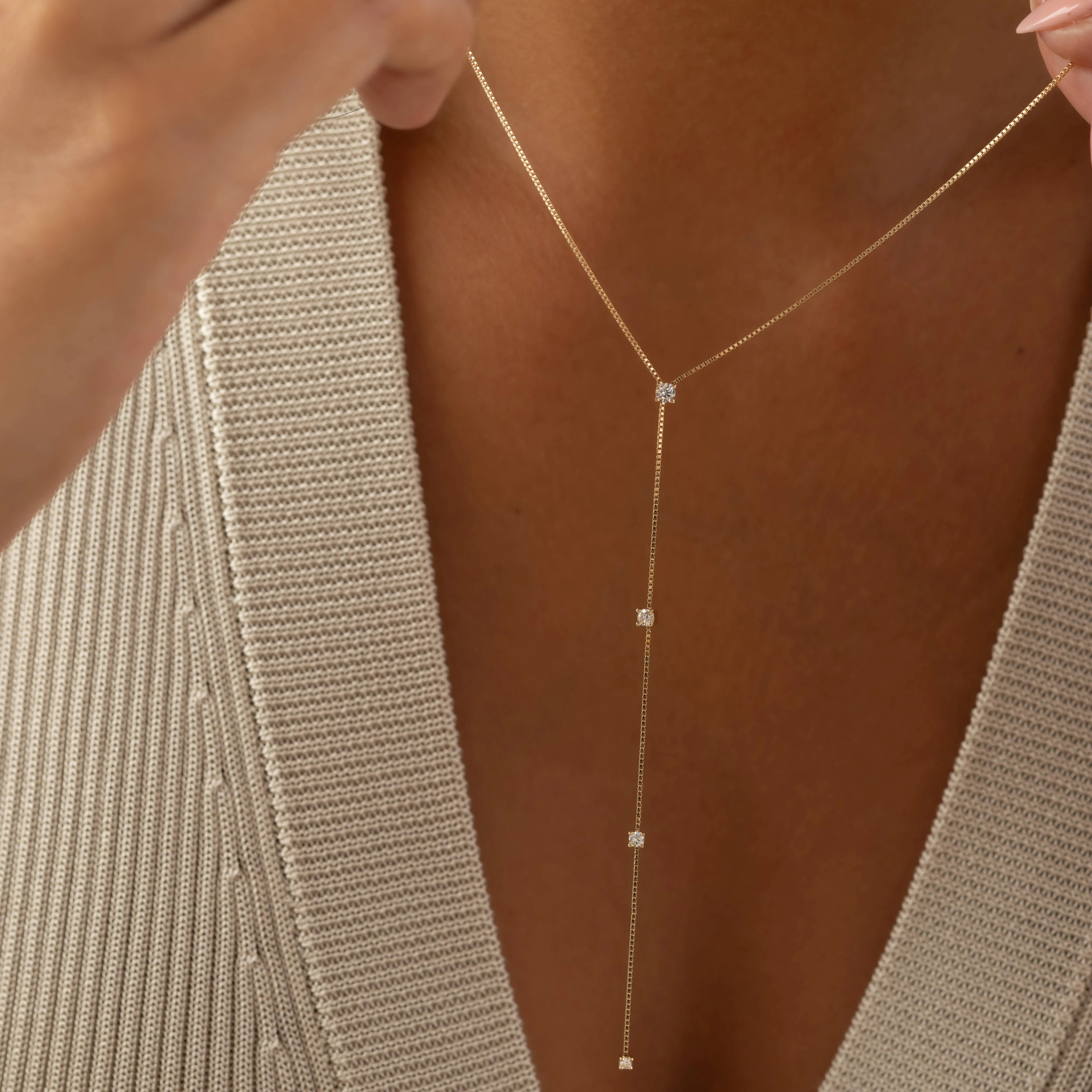 Diamond Callae Lariat Necklace - In Stock