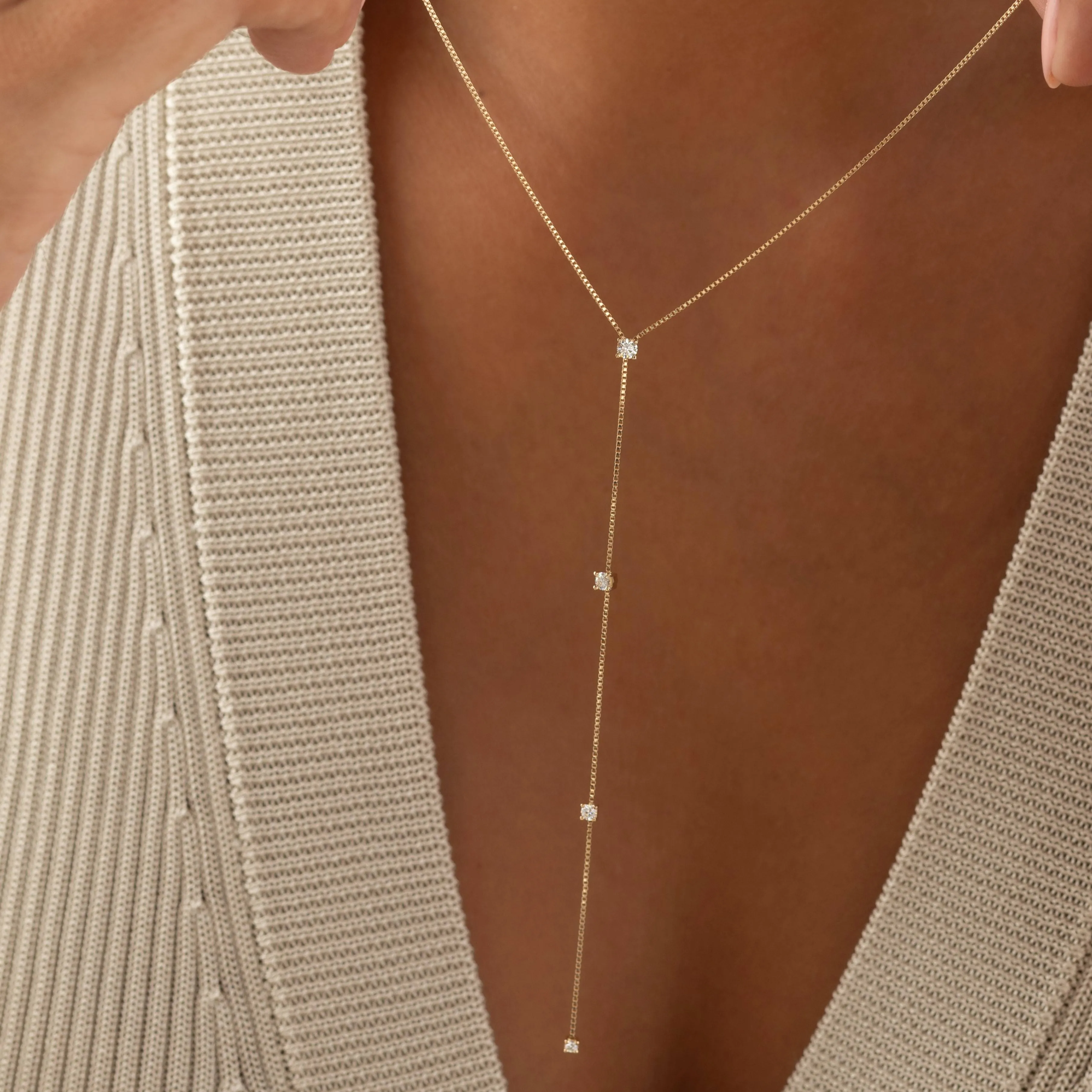 Diamond Callae Lariat Necklace - In Stock
